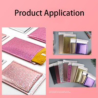 Enveloppes à bulles métalliques roses, sacs d'expédition rembourrés, enveloppes auto-adhésives, étanches à l'humidité pour câbles, chargeurs, gadgets électroniques