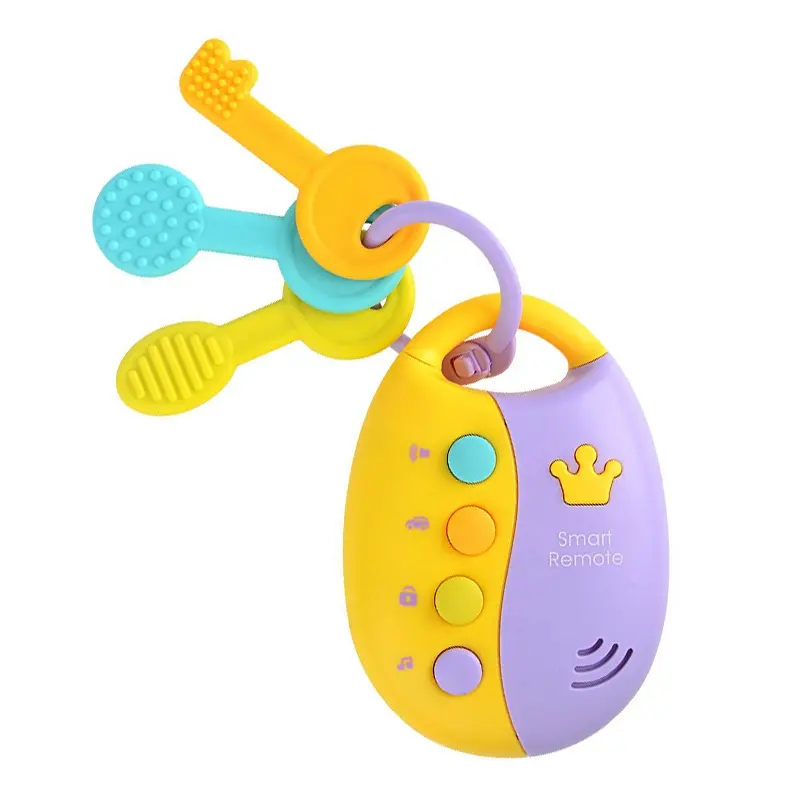 Musical inteligente remoto niño llave juguete falso coche juguete llaves con sonido y luces diversión y juguetes electrónicos para jugar de viaje