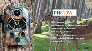 Caméra de chasse WiFi avec écran de 2,4 pouces, 45 LED 940 nm sans éclairs et vidéo 4K 32MP pour l'observation professionnelle de la faune - Product Image 6