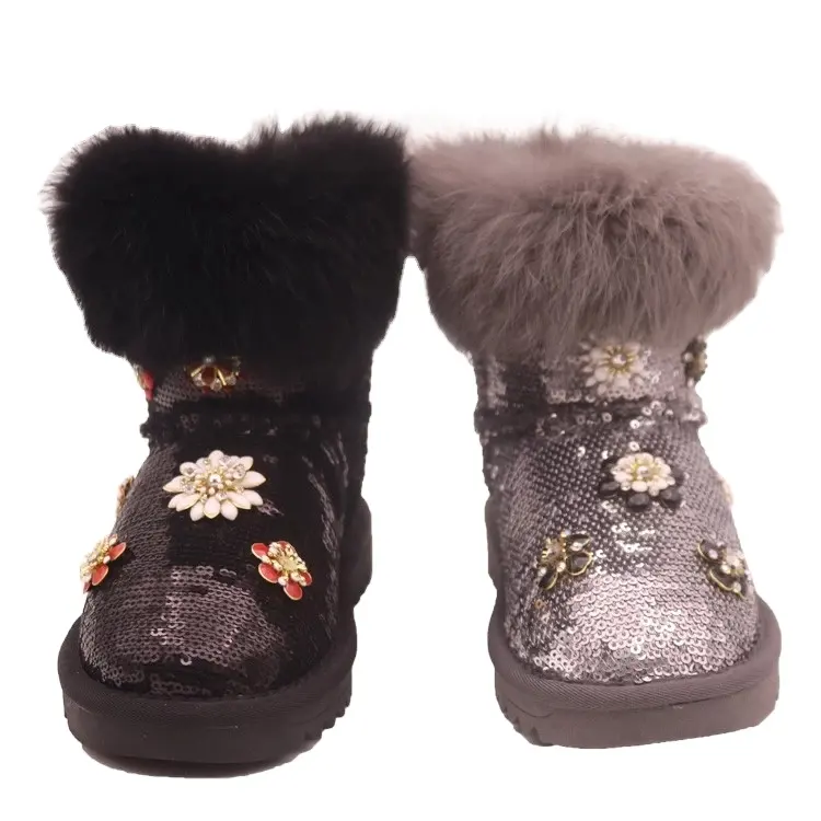 CF-40 Wholesale 2021 low price faux kid suede boots low heel walk boots children winter warm boots