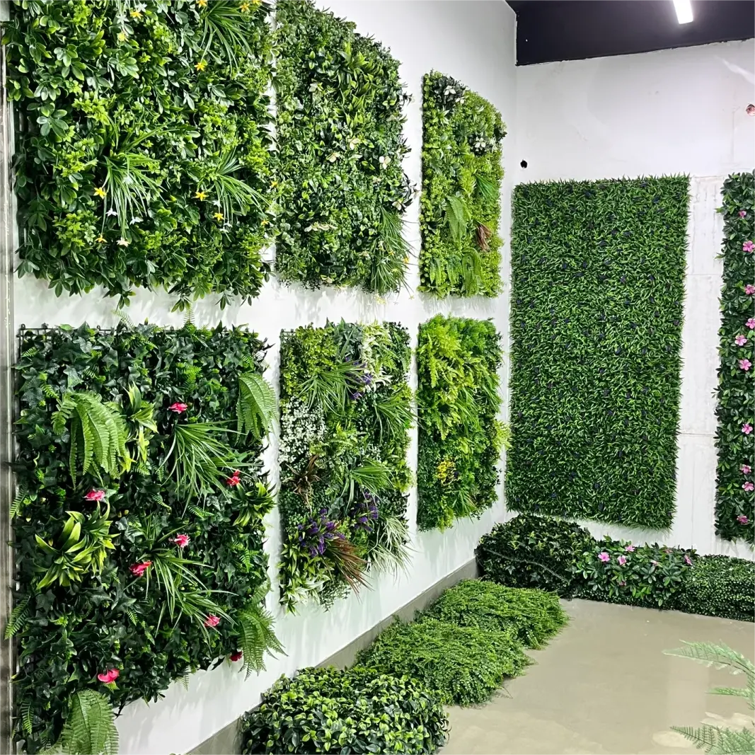 EG-G404 Alta Qualidade Artificial Green Grass Wall para Decoração Green Wall Backdrop Fabricante na China