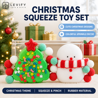 Jouets de Noël anti-stress en caoutchouc à pincer, gadgets sensoriels pour cadeau de fêtes, arbre de Noël, bonhomme de neige, compagnon de bureau apaisant, pâte à modeler, squishy