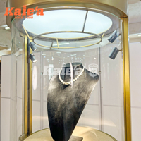 Vitrine de présentation de bijoux en acier inoxydable pour comptoir, présentoir de luxe pour bijoux, vitrine de centre commercial