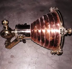 Ships Copper and Brass Fluted Cargo Pendant Light Original Ship Antique From Bangladesh ship Yard