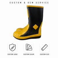 Bottes en caoutchouc pour pompiers professionnels, résistantes à la chaleur, anti-flammes, antidérapantes, avec embout en acier, durables, pour la lutte contre les incendies, bottes de sécurité pour le travail