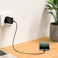 Chargeur mural double PD 50W 25W Type-C avec prise UK, adaptateur de charge rapide pour ordinateur portable, appareil photo, tablette et écouteurs avec protection OTP/OVP