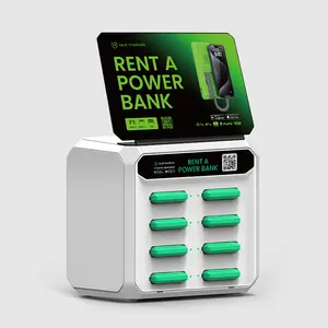 8 슬롯 케이블 빌보드 대여 전원 은행 공유 Powerbank 자동 판매기 고속 충전기 공유 휴대 전화 충전 스테이션