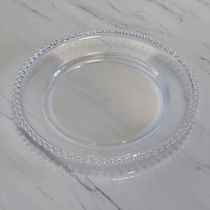 13 Inch Clear Plate Decorations Rose Gold <b>Beaded</b> <b>Trim</b> Round Plastic Charger Plates for Weeding Party - Product Image 5