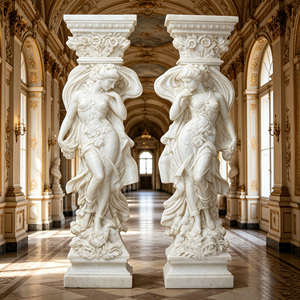 Pilier en <span class=keywords><strong>pierre</strong></span> de granit sculpté à la main de style européen, <span class=keywords><strong>colonne</strong></span> romaine pour jardin de villa <span class=keywords><strong>extérieure</strong></span>, décoration paysagère - Product Image 2