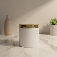 Pot en plastique 120 ml 250 ml, pot cosmétique transparent givré avec couvercle en bois clair