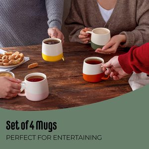 <span class=keywords><strong>Set</strong></span> di 4 Tazze da <span class=keywords><strong>Caffè</strong></span> in Ceramica - Grandi Tazze in Gres - Dipinte a Mano, Smaltate Bicolore, Personalizzabili CLASSIC Giveaways HANDGRIP - Product Image 5