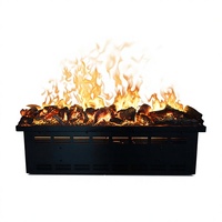Cheminée électrique à vapeur froide 100 cm avec application TUYA, effet flamme, pour décoration intérieure moderne, insert de salon, avec ensemble de bûches