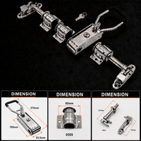 Kit de serrure de porte de camion frigorifique en acier inoxydable 304 avec poignée en T et loquet pour barre de came de 22 mm OEM