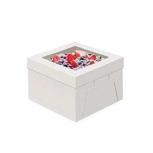 Em Estoque: Tampas Superiores e Inferiores de Cartão Branco para Caixas de Bolo de <span class=keywords><strong>8</strong></span>, 10 e 12 Polegadas com Janela Transparente - Product Image 4