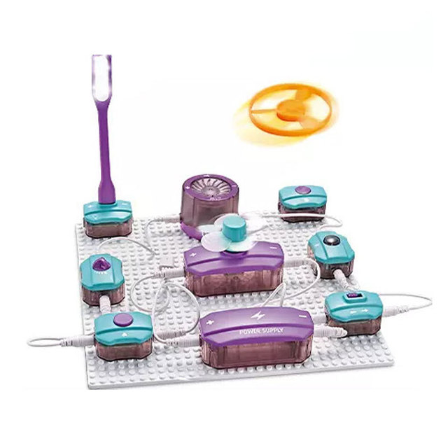 Science Education Electronic Blocks Set, DIY Assembly Circuit Experiment Toy for Boys & Girls Ages 6+