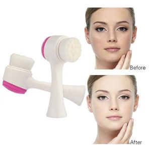 Cepillo de limpieza facial de silicona suave de doble cara de mano personalizado limpieza profunda exfoliación de poros para uso doméstico facial - Product Image 5