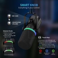 FEELWORLD PM1-AS XLR/USB Dynamisches Mikrofon für Podcasting, Aufnahmen, Gaming, Live-Streaming mit Mikrofonarm