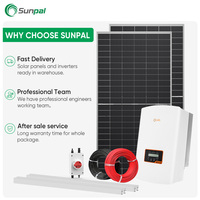Système Solaire Hybride Sunpal pour Maison, Raccordé au Réseau, 50kW 10kW 12kW 30kW 5kW – Kit Complet de Panneaux Solaires
