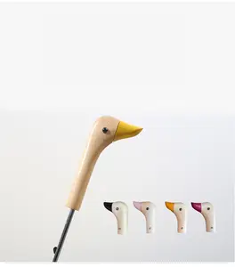 Новый мультяшный креативный детский зонт для дождя, автоматический детский зонт с желтой ручкой в виде утки