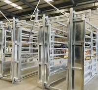 Cage de manipulation pour bétail robuste et automatique de 6 pieds, écologique, avec goulotte de compression, côtés à lattes et barrière de tête complète pour enclos à bétail