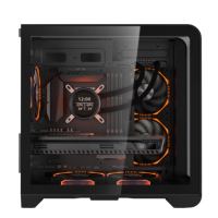 Deluxe mid towers bureau panoramique verre trempé blanc pc boîtier gamer cpu cabinet atx refroidissement gaming ordinateur case