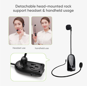 SHIDU Mini microfono portatile cuffia senza fili collare microfono a condensatore per <span class=keywords><strong>insegnanti</strong></span> insegnamento di fitness allenatore di yoga allenatore - Product Image 6