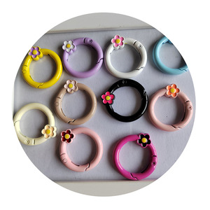 En vrac 100 pièces/lot 27MM coloré printemps O anneaux Snap Clip crochets porte-clés boucle pour sac à main lanière artisanat fabrication de bijoux bricolage - Product Image 2