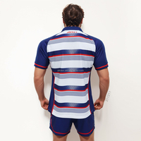 Ensembles de maillots de rugby respirants, antibactériens, à séchage rapide, 100 % polyester, shorts et t-shirt d'entraînement, haute durabilité, personnalisables
