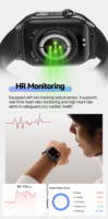 Reloj Inteligente GE500 con Tarjeta SIM 4G, Pantalla AMOLED de 2.06 Pulgadas, ECG, HRV, SOS, Llamadas Bluetooth, TI AFE4950, IP68, Android, Pago