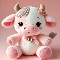 Nouvelle poupée de vache personnalisée en peluche douce et moelleuse mascotte mignonne pour enfants jouet en peluche de lait brodé pour soulager le stress