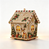 Kit de Peinture Diamant DIY de Noël : Maison en Diamants Faite à la Main, Ensemble d'Artisanat Artistique en Cristal pour Décoration Intérieure, Cadeau de Noël