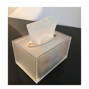 Üretici toptan özel şeffaf plastik peçeteler kağıt peçete kutusu durumlarda konteyner akrilik doku kutusu - Product Image 2