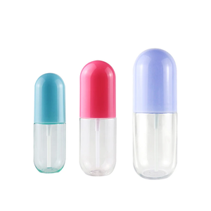 Bouteilles en plastique portables en forme de capsule de 60ml/80ml/100ml avec logo personnalisable <span class=keywords><strong>pour</strong></span> cosmétiques <span class=keywords><strong>huiles</strong></span> <span class=keywords><strong>essentielles</strong></span> gels douche scellage à la presse - Product Image 5