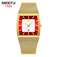 Harga Grosir - Jam Tangan Quartz NIBOSI 2376 Pria Jam Tangan Mewah Terbaik Gelang Emas Jam Tangan Tahan Air Baja untuk Pria