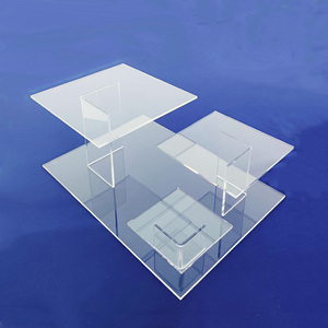 Acrylic 3 <span class=keywords><strong>Tier</strong></span> Bánh Bảng 3 <span class=keywords><strong>Tier</strong></span> Acrylic Bánh Cưới Đứng Đám Cưới Cascade Cupcake Bánh Đứng - Product Image 3