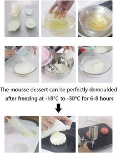 Moule de cuisson cylindrique haut en silicone écologique 1 pièce pour <span class=keywords><strong>mousse</strong></span>, gâteau, <span class=keywords><strong>brownie</strong></span>, dessert français, pâtisserie, crème glacée et décoration - Product Image 4