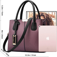 Tas tangan kulit poliester PU/, tas tangan perdagangan luar negeri, tas bahu kasual Vintage kapasitas besar, tas kulit PU mode baru 2025