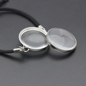 In acciaio inox memoria vivente medaglione nero corda bracciale 17/23/28/30mm doppio vetro curvo medaglione adatto fascino galleggiante gioielli - Product Image 5