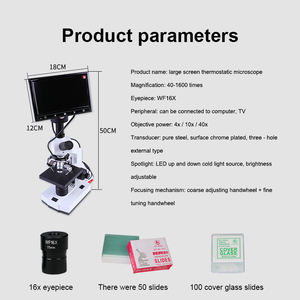 1pcs <span class=keywords><strong>microscope</strong></span> de base vétérinaire avec écran de 9 pouces pour observer les cellules du sperme instruments équipements médicaux <span class=keywords><strong>microscope</strong></span> - Product Image 3