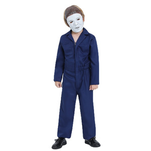Disfraz <span class=keywords><strong>de</strong></span> Halloween <span class=keywords><strong>para</strong></span> <span class=keywords><strong>Niños</strong></span>, Disfraz <span class=keywords><strong>de</strong></span> Terror, Asesino, Michael Myers, Overol Azul Mecánico con Máscara <span class=keywords><strong>de</strong></span> Vinilo, Conjunto <span class=keywords><strong>de</strong></span> 2 Piezas - Product Image 2