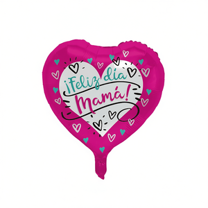 Globo de Corazón Metalizado para Fiestas, 45cm, Impresión Digital de Texto y Patrones, Decoración para Fiestas - Product Image 1