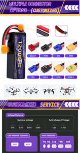 Batterie Lipo Hosopow Factory OEM ODM 4200mAh 100C 3S 11.1V avec connecteur XT60 XT90 pour drone FPV - Product Image 6
