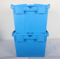 Conteneurs de stockage empilables en plastique haute capacité avec couvercle intégré pour matériel électronique et inventaire d'entrepôt