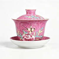 Tasse à thé en porcelaine RED LEAF CERAMICS de qualité supérieure avec couvercle et plateau, style chinois classique, luxe, résistante à la chaleur, cadeau d'affaires durable