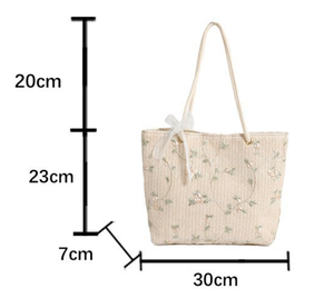 กระเป๋าผ้าทอแบบพกพาขนาดใหญ่ - Product Image 5