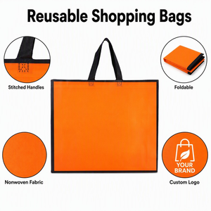 Sacs de transport réutilisables Richer en tissu non tissé, légers, peu encombrants, pour supermarchés, pharmacies, avec logo personnalisé, impression numérique - Product Image 3