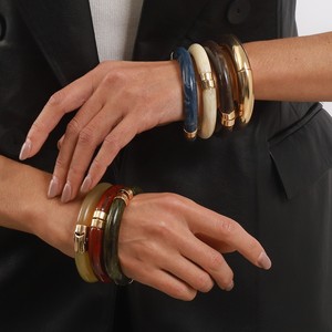 Nouveau Bracelet Rond Géométrique Unisexe en Alliage Teinté, Style Rétro Artistique, Tendance, Idéal Cadeau - Product Image 5