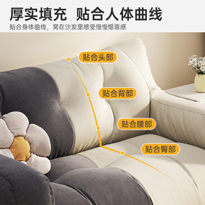 Sofá de tela cuadrado con relleno de espuma, cómodo sofá para sala de estar, dormitorio o alquiler. - Product Image 2