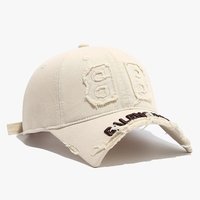 Nueva Gorra de Béisbol Casual de Estilo Retro con Parche de Doble Letra B, Visera Desgastada, 6 Paneles, Corona Suave, Lavada y Desgastada
