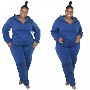 Zipper 2 Pieces Hoodie Set Women 5xl Plus Size Women <strong>Clothing</strong> Two Piece Set Tracksuit Casual Plus Size Jogger Set Women - Product Image 3
